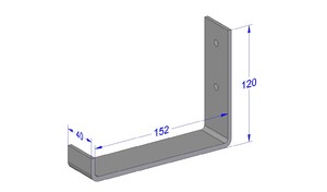 Industriële plankdrager 150mm type 4 - roestvrij staal