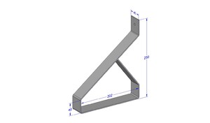 Industriële plankdrager 200mm type 2 - roestvrij staal