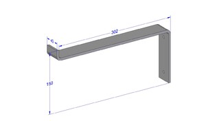 Industriële plankdrager 300mm type 3 - roestvrij staal