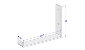 Industriële plankdrager 200mm type 4 - mat wit