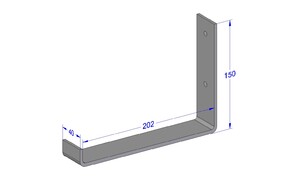 Industriële plankdrager 200mm type 4 - roestvrij staal