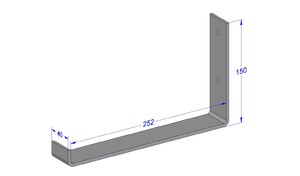 Industriële plankdrager 250mm type 4 - roestvrij staal