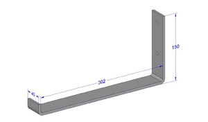 Industriële plankdrager 300mm type 4 - roestvrij staal