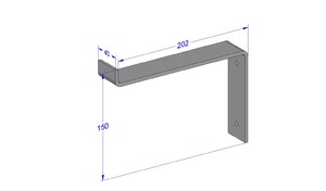 Industriële plankdrager 200mm type 3 - roestvrij staal