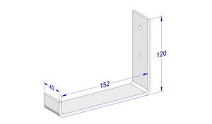 Industriële plankdrager 150mm type 4 - mat wit