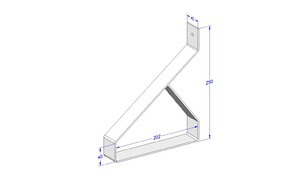 Industriële plankdrager 200mm type 2 - mat wit