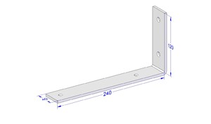 Industriële plankdrager 250mm type 5 - mat wit