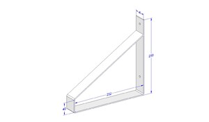 Industriële plankdrager 250mm type 1 - mat wit