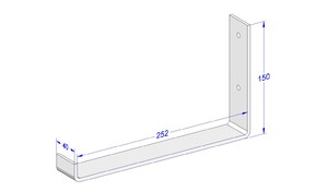 Industriële plankdrager 250mm type 4 - mat wit