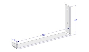Industriële plankdrager 300mm type 4 - mat wit