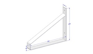 Industriële plankdrager 300mm type 1 - mat wit