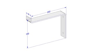 Industriële plankdrager 200mm type 3 - mat wit