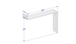 Industriële plankdrager 200mm type 3 - mat wit