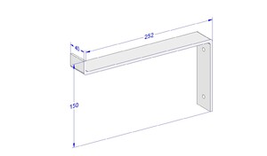 Industriële plankdrager 250mm type 3 - mat wit