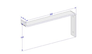 Industriële plankdrager 300mm type 3 - mat wit