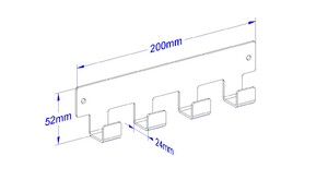 Industriële handdoekhaak 200mm type 1 - mat wit