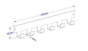 Industriële handdoekhaak 300mm type 1 - mat wit