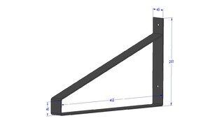 Industriële plankdrager 400mm type 1 - mat zwart