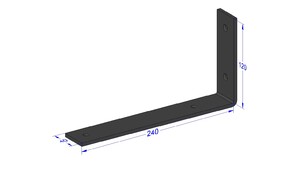 Industriële plankdrager 250mm type 5 - mat zwart