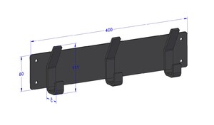 Industriële kapstok 400mm type 1 - mat zwart