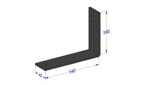 Industriële plankdrager 150mm type 5 - mat zwart
