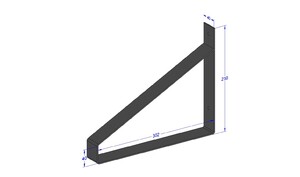 Industriële plankdrager 300mm type 1 - mat zwart