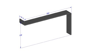 Industriële plankdrager 300mm type 3 - mat zwart