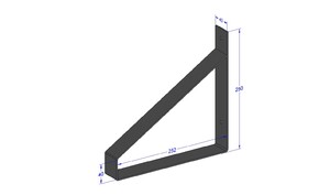 Industriële plankdrager 250mm type 1 - mat wit