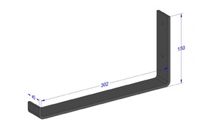 Industriële plankdrager 300mm type 4 - mat zwart