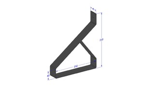 Industriële plankdrager 200mm type 2 - mat zwart