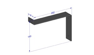 Industriële plankdrager 200mm type 3 - mat zwart