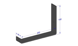 Industriële plankdrager 200mm type 4 - mat zwart
