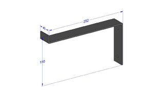 Industriële plankdrager 250mm type 3 - mat zwart