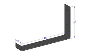 Industriële plankdrager 250mm type 4 - mat zwart