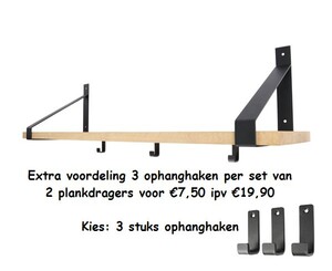 Industriële plankdrager 200mm type 5 - mat zwart