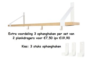 Industriële plankdrager 300mm type 1 - mat wit