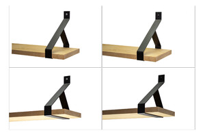 Industriële plankdrager 200mm type 2 - mat zwart