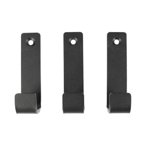 Industriële jas-hoed haak 80mm type 1 (3 stuks) - mat zwart - Plank bevestiging